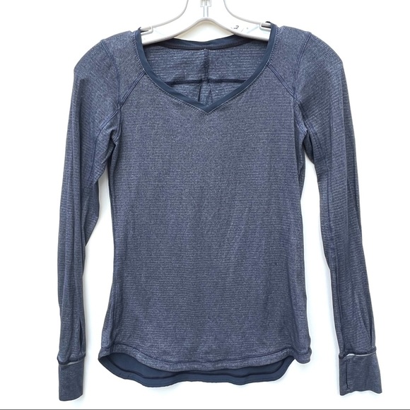 LULULEMON RUNAMUCK striped shirt Black 2 - Picture 1 of 3